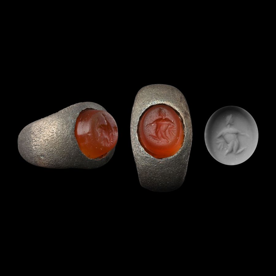 Roman Silver Ring with Harpy Gemstone