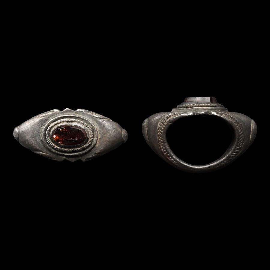 Roman Silver Ring with Garnet