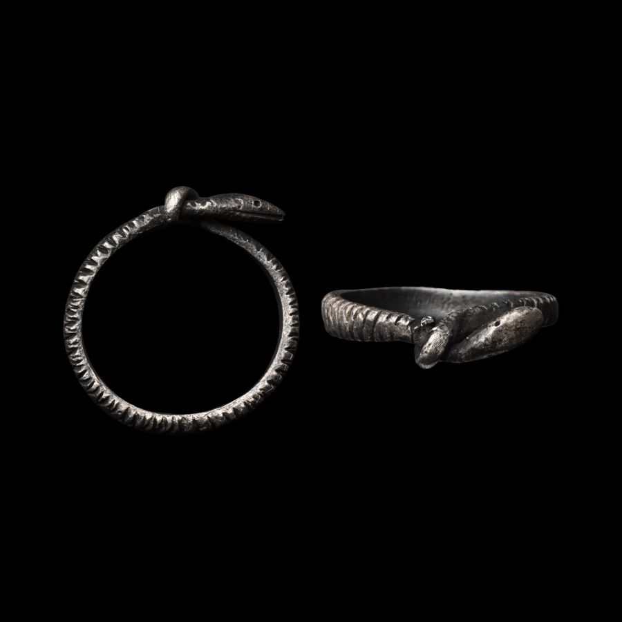 Romano-Egyptian Silver Snake Ring