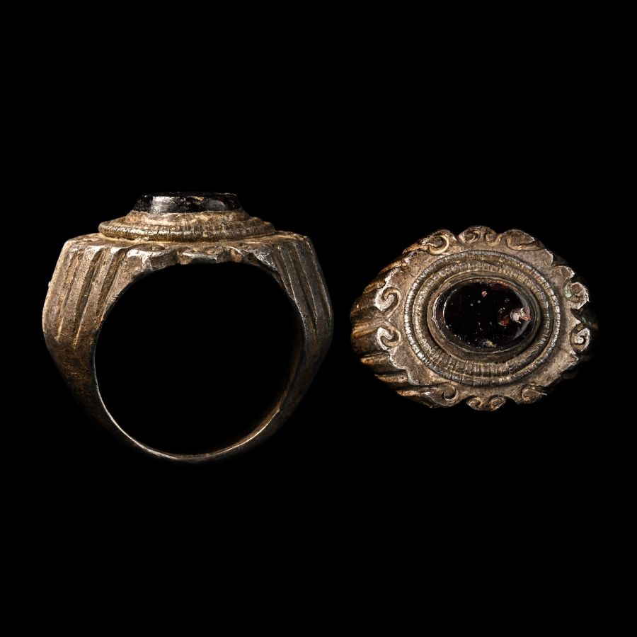 Roman Silver Ring with Garnet