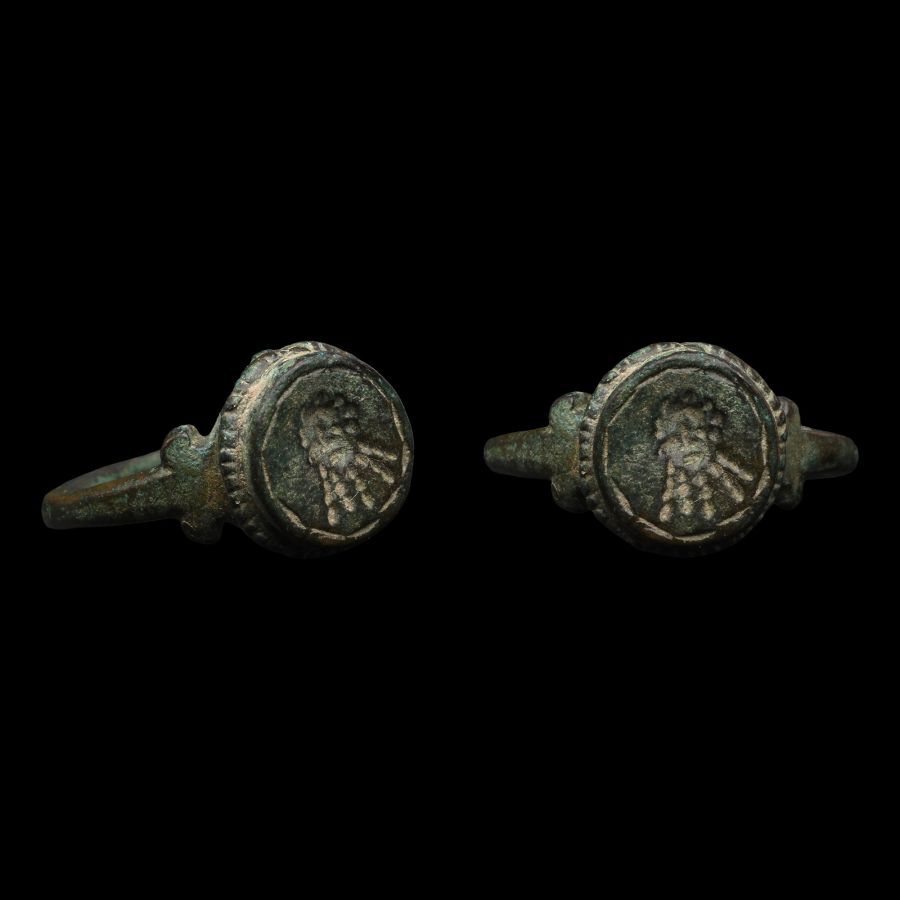 Byzantine Bronze Ring with Bust