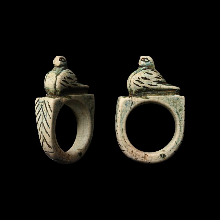 Byzantine Bone Ring with Dove