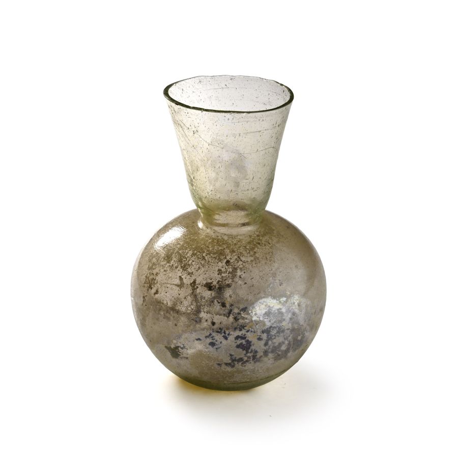 Roman Pale Green Iridescent Glass Vessel