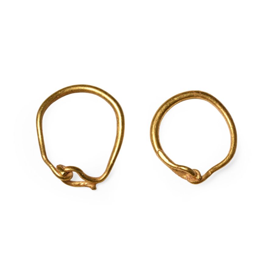 Roman Gold Hoop Earring Pair