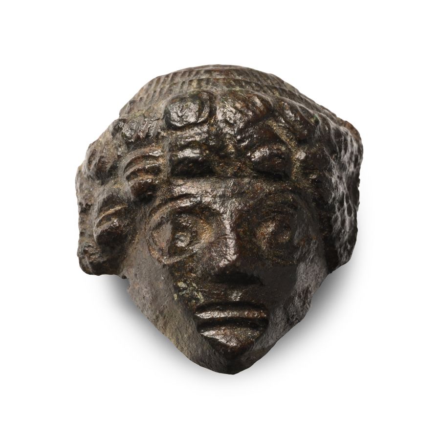 Roman Bronze Head Mount
