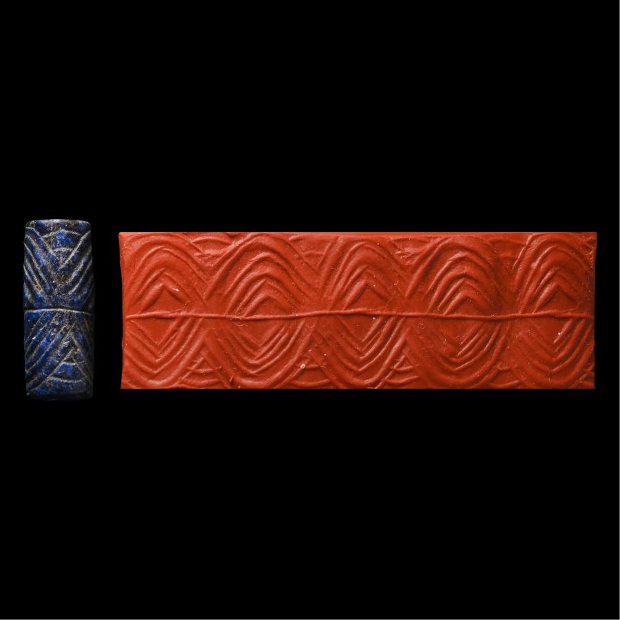 Western Asiatic Lapis Lazuli Cylinder Seal