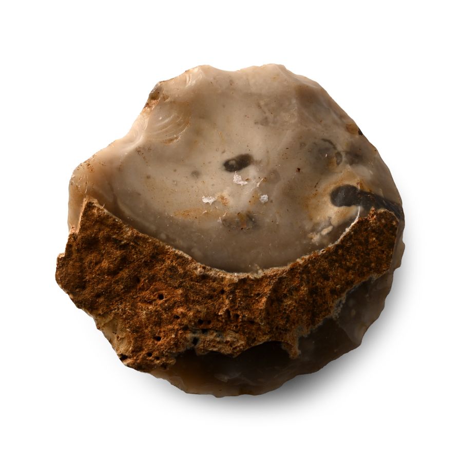 British Stone Age Crescent Flint Scraper from Farnham