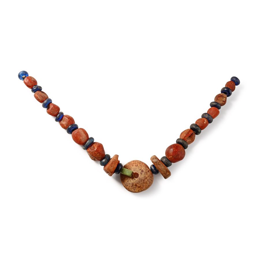 Anglo-Saxon Glass and Amber Bead Necklace String