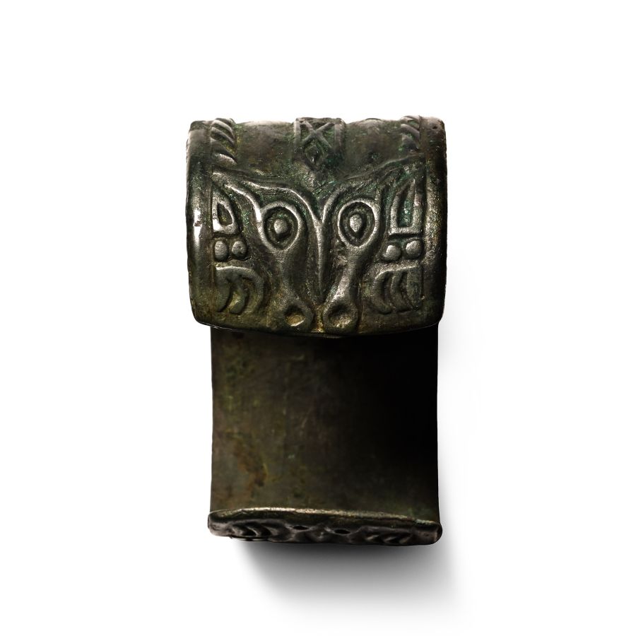 Viking Bronze Bracelet with Bear's Head Terminals