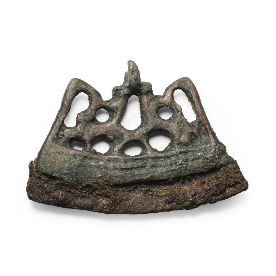 Viking Bronze Fire Steel with Mounted Warriors