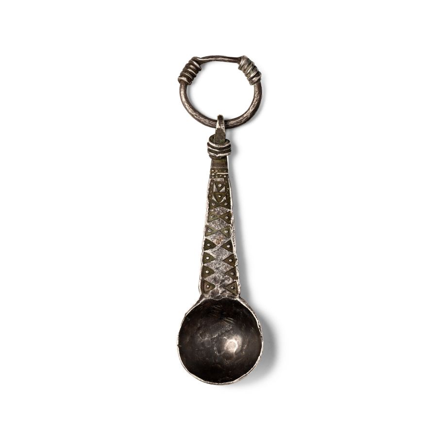Viking Stamped Silver Spoon with Loop