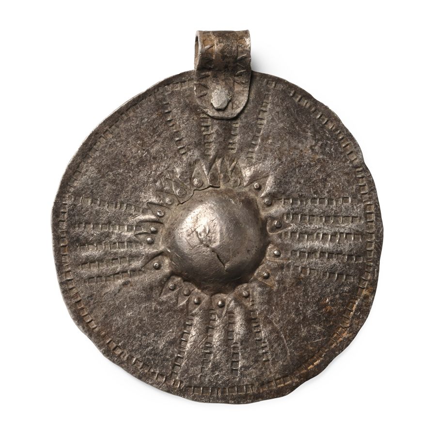Viking Silver Stamped Shield Pendant