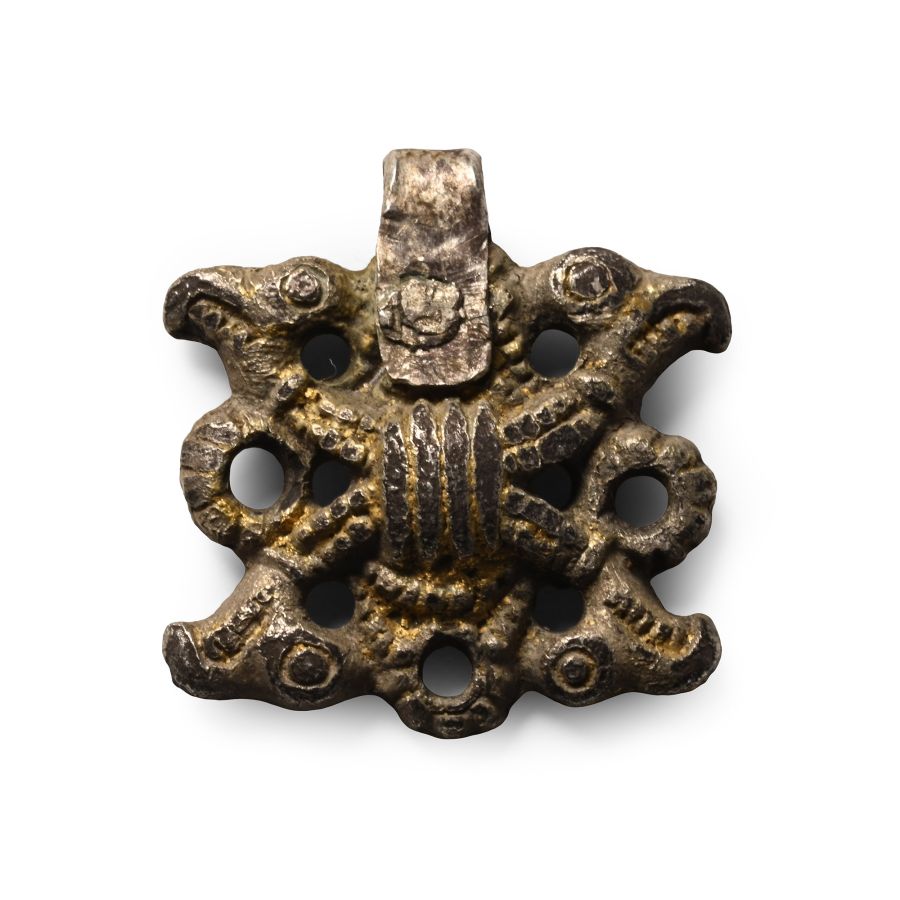 Viking Silver Pendants with Raven's Heads