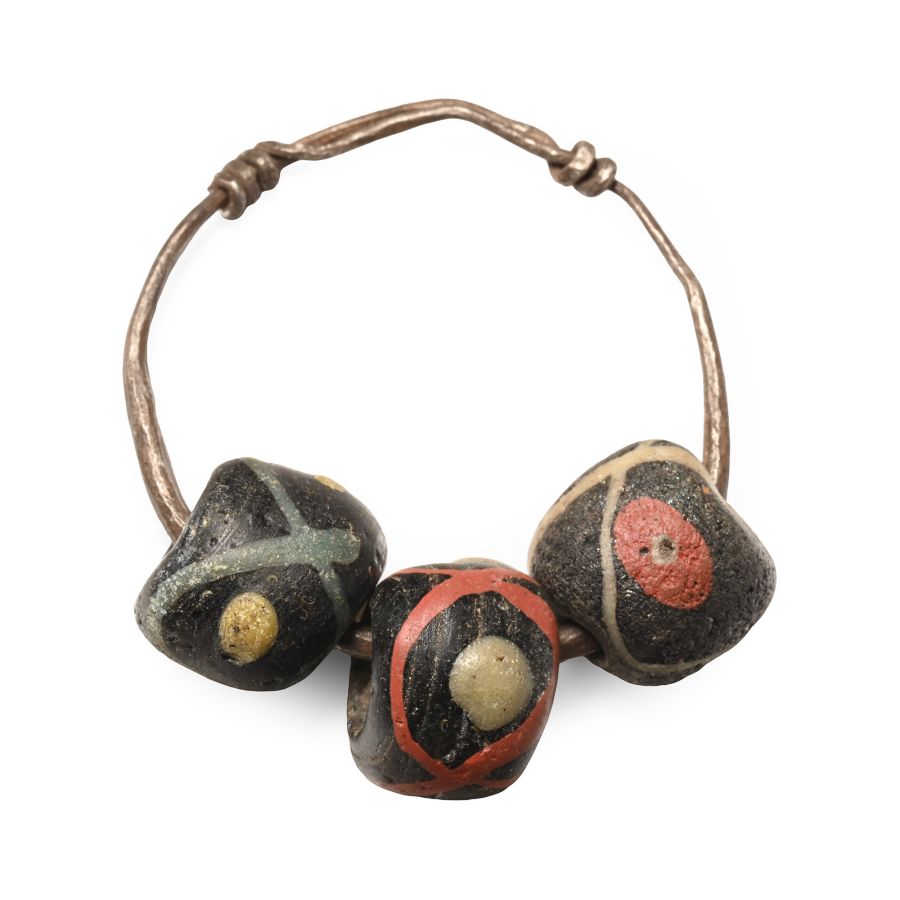 Viking Silver Necklace Pendant with Mosaic Beads
