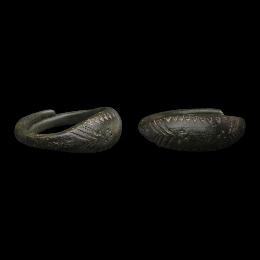 Viking Bronze Decorated Ring