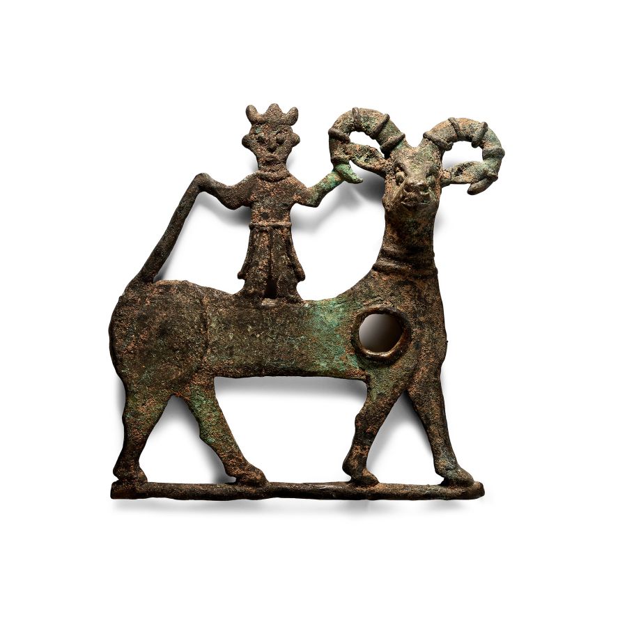 Luristan Bronze Horse Bit Cheek-Piece with Master of Animals