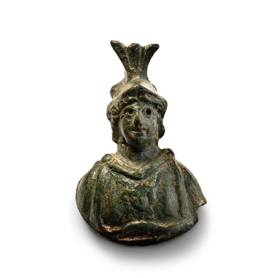 Roman Bronze Bust of Athena