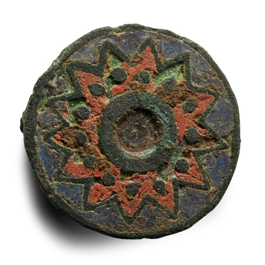 Romano-British Enamelled Bronze 'Sunburst' Plate Brooch