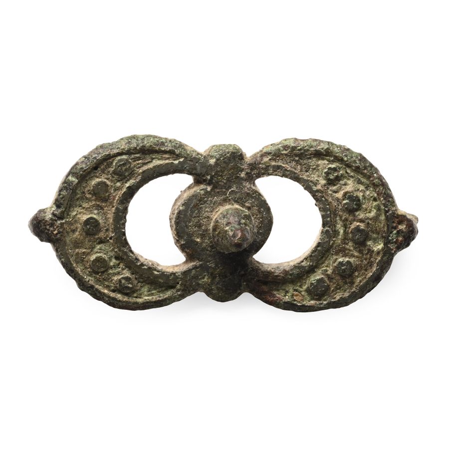 Romano-British Bronze Double Lunar Plate Brooch