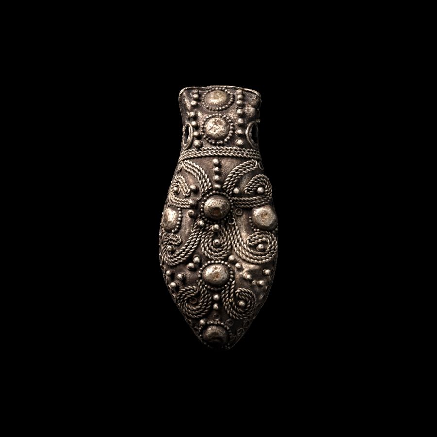Viking Period Silver Filigree Teardrop Pendant