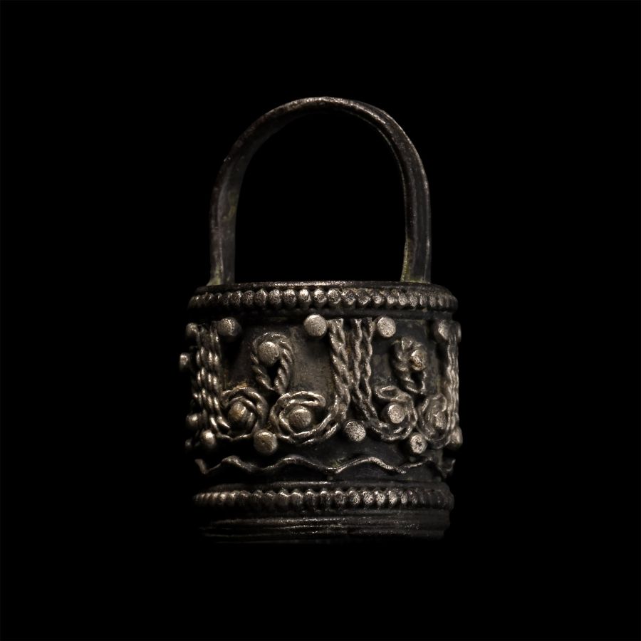 Pre-Viking Silver Filigree Aroma Bucket Pendant