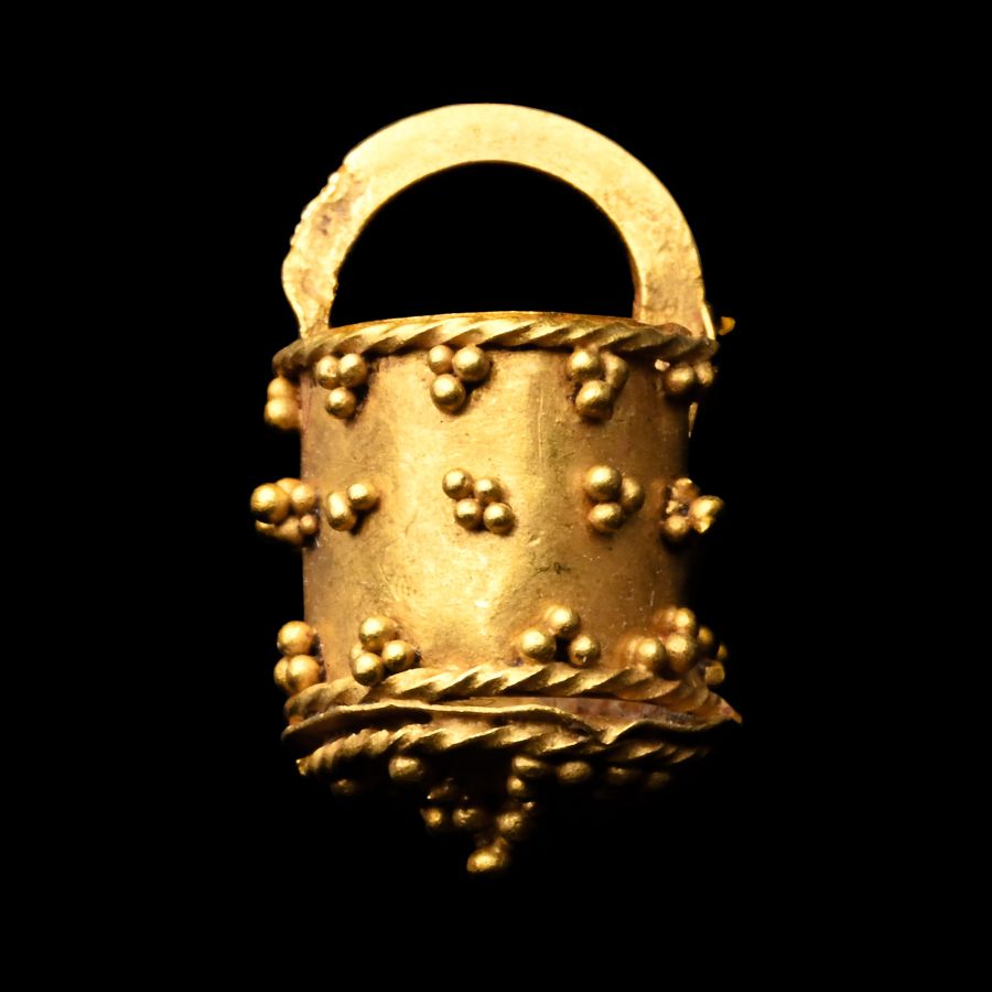 Pre-Viking Gold Filigree Aroma Bucket Pendant