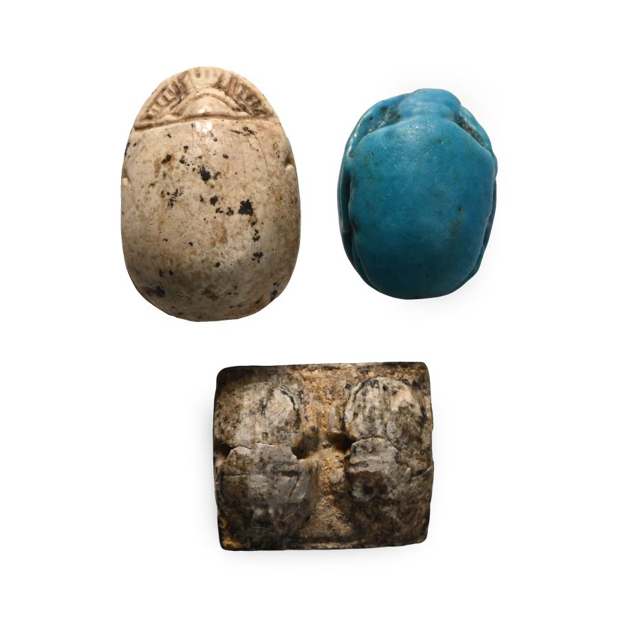 Egyptian Steatite and Faience Scarab Group