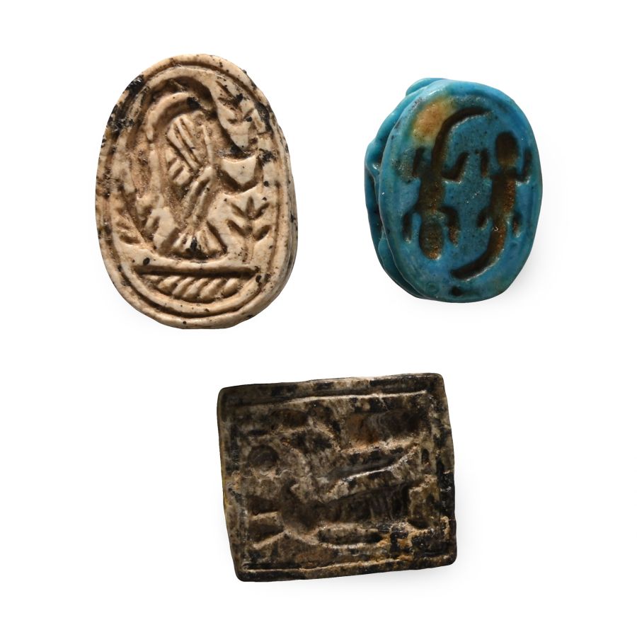Egyptian Steatite and Faience Scarab Group