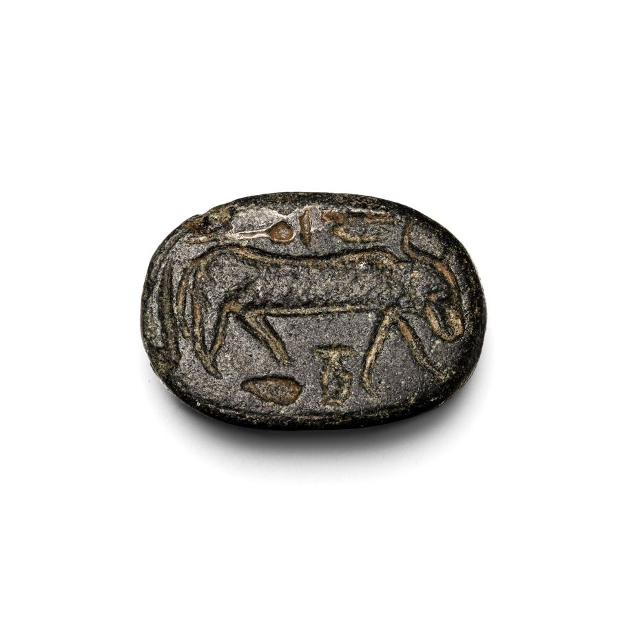 Egyptian Steatite Scaraboid with Face