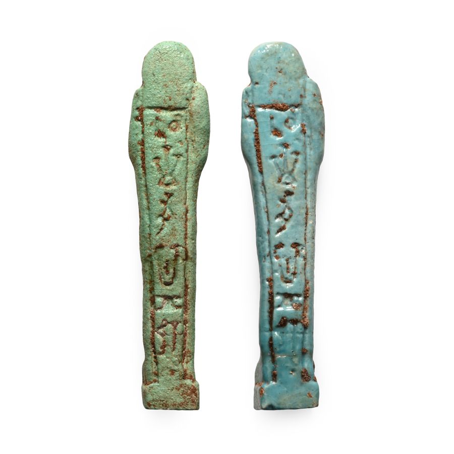 Egyptian Faience Shabti Group for Ha-bener-Re