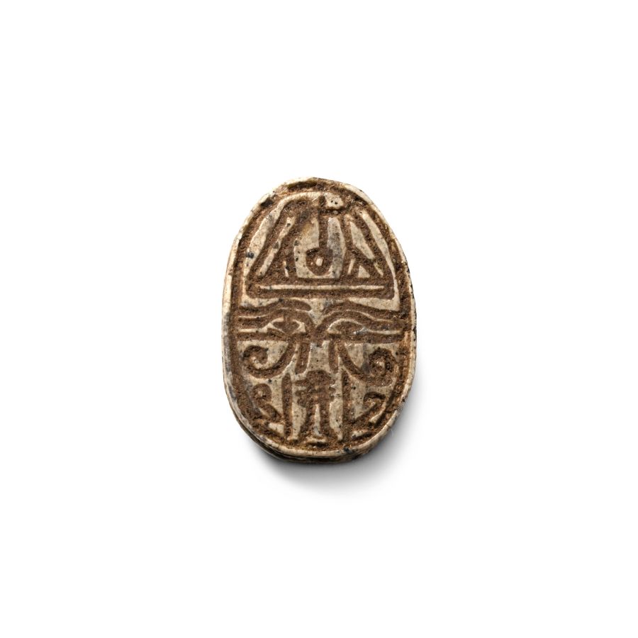 Egyptian Faience Hieroglyphic Scarab
