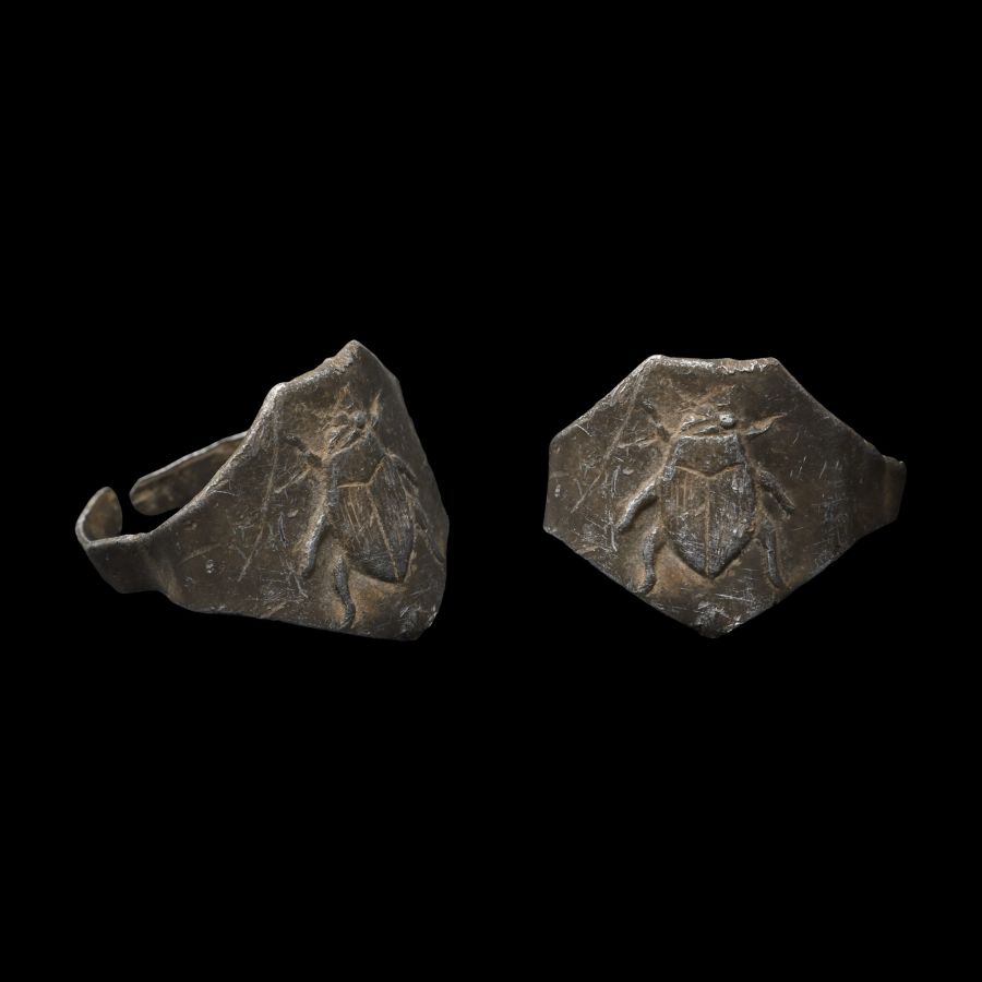 Roman Silver Beetle Ring