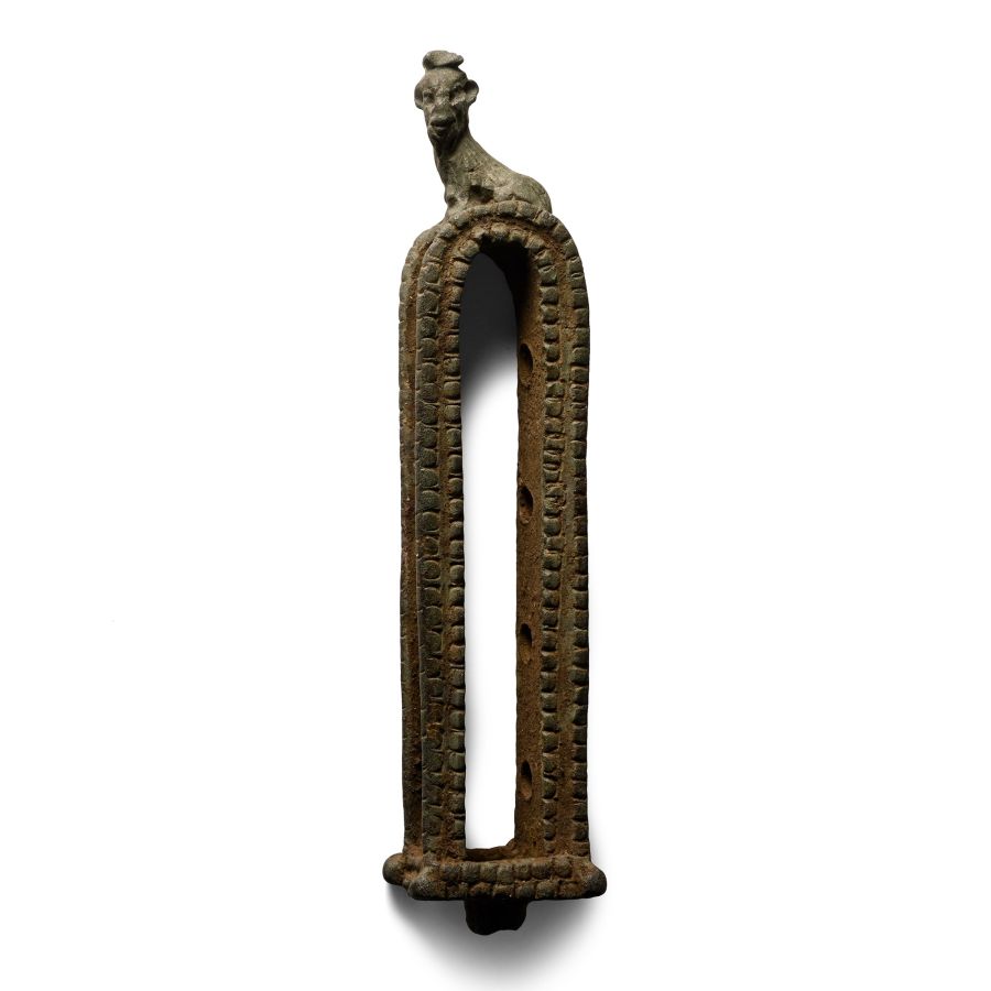Romano-Egyptian Bronze Sistrum Fragment with Goat