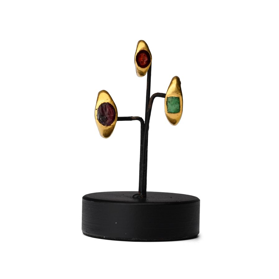 Roman Children’s Gold and Gemstone Ring Group