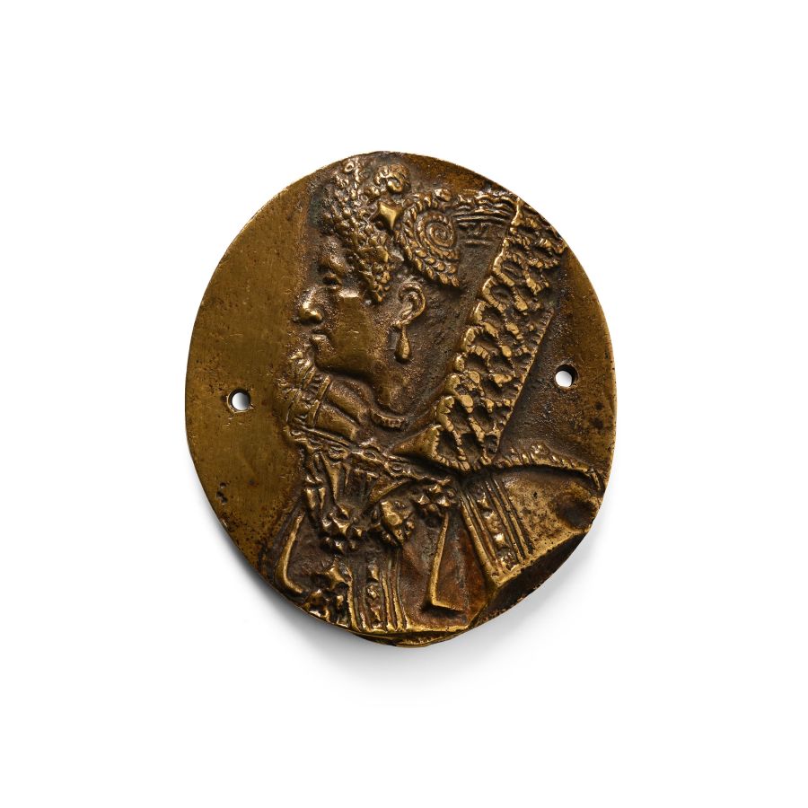 Post Medieval Bronze Medallion of Maria Magdalena of Austria