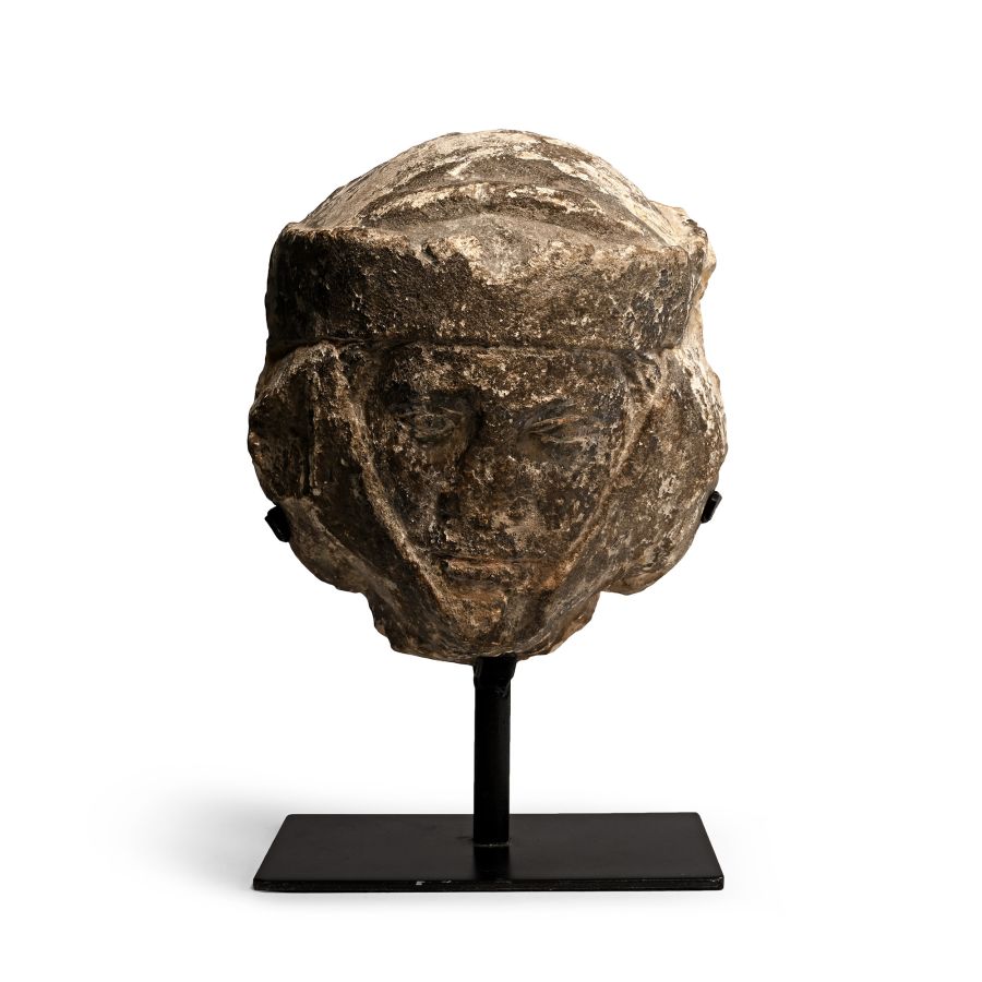 Medieval Stone Female Head