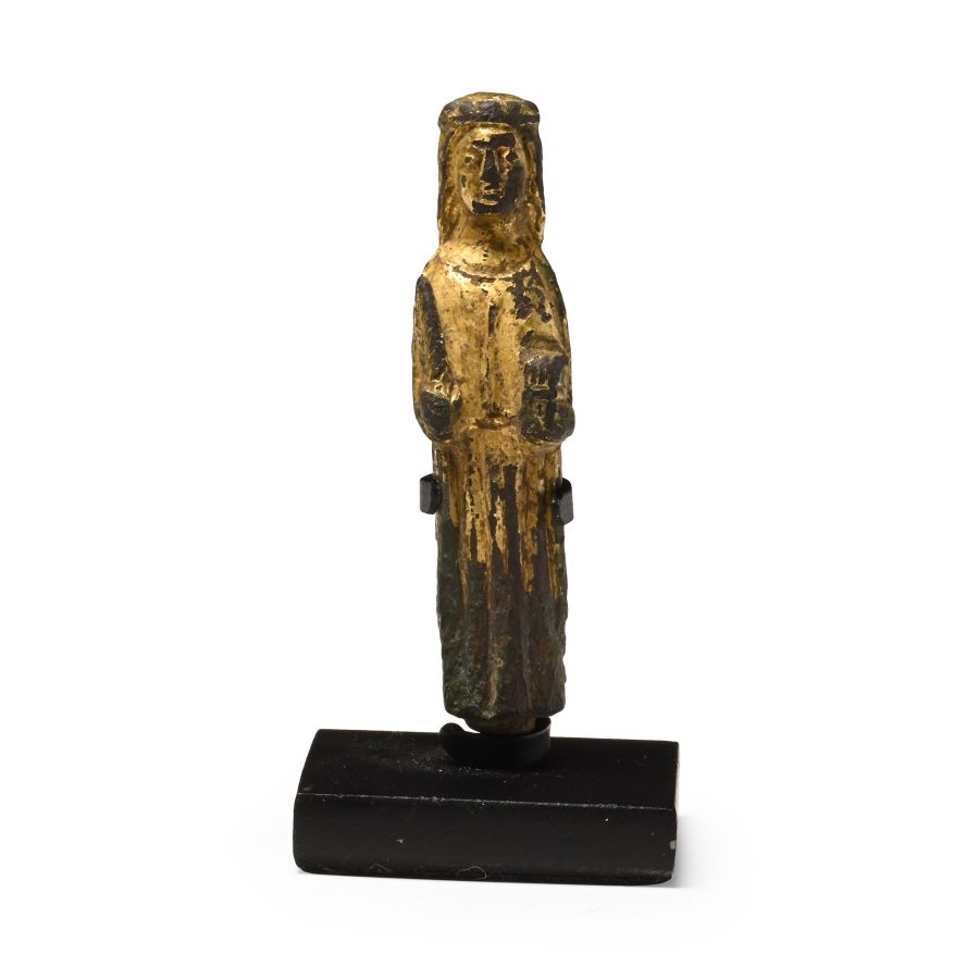 Medieval Gilt Bronze Statuette of Saint Catherine of Alexandria