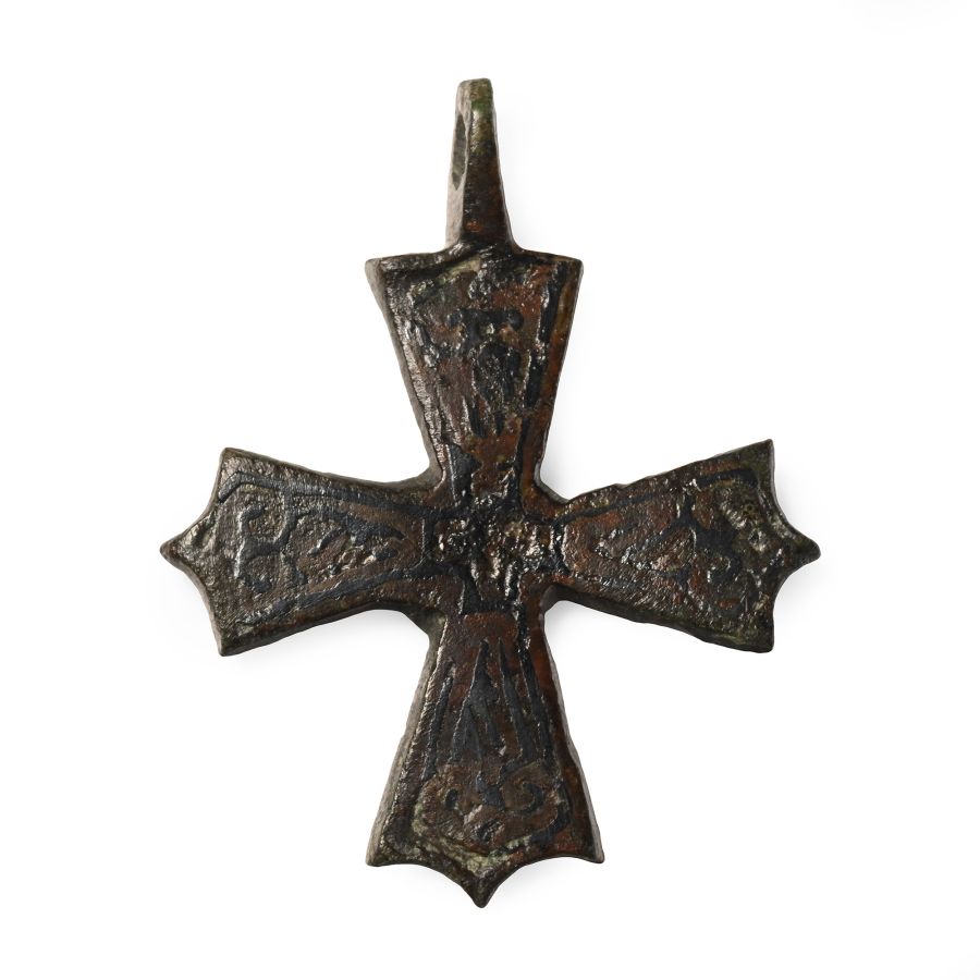 Byzantine Bronze Cross Pendant