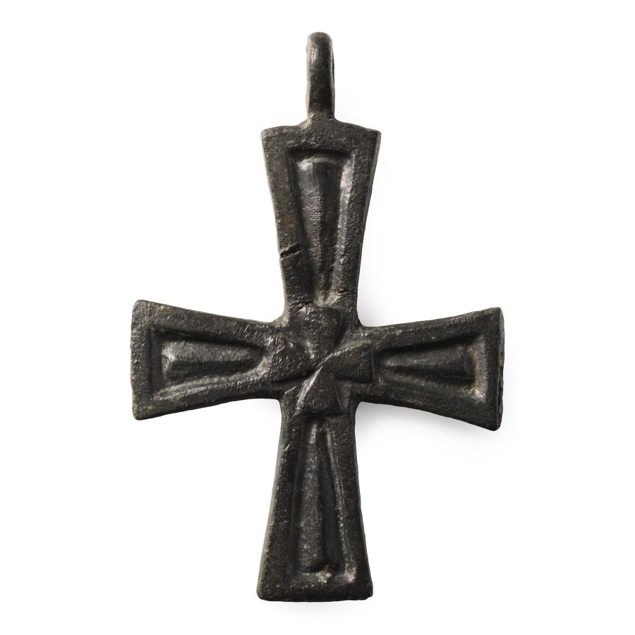 Byzantine Bronze Cross Pendant