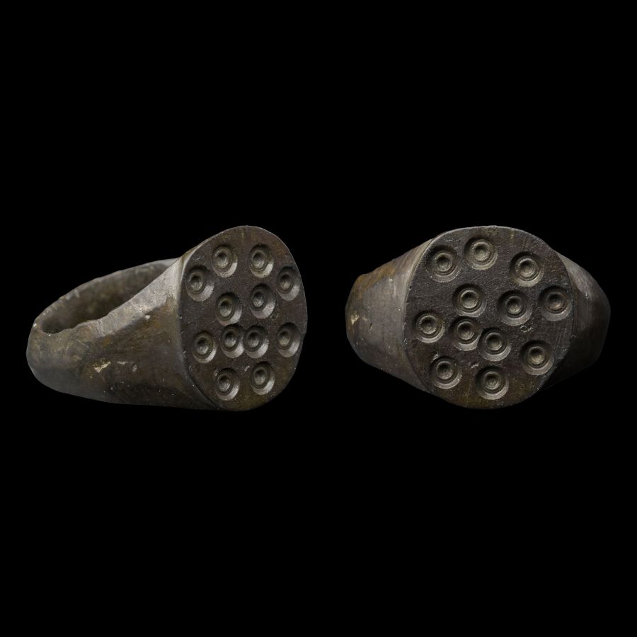 Medieval Bronze Ring with Ring-and-Dot Design