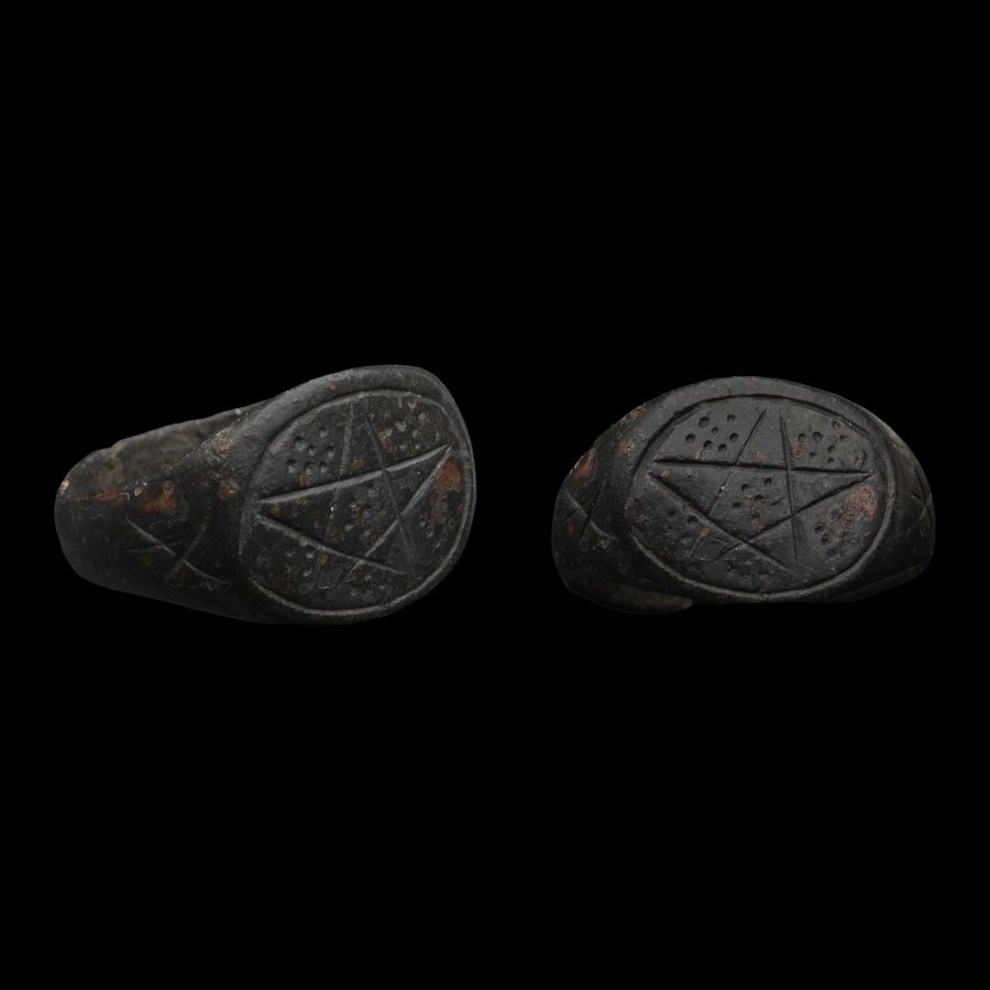 Medieval Bronze Ring with Pentagram