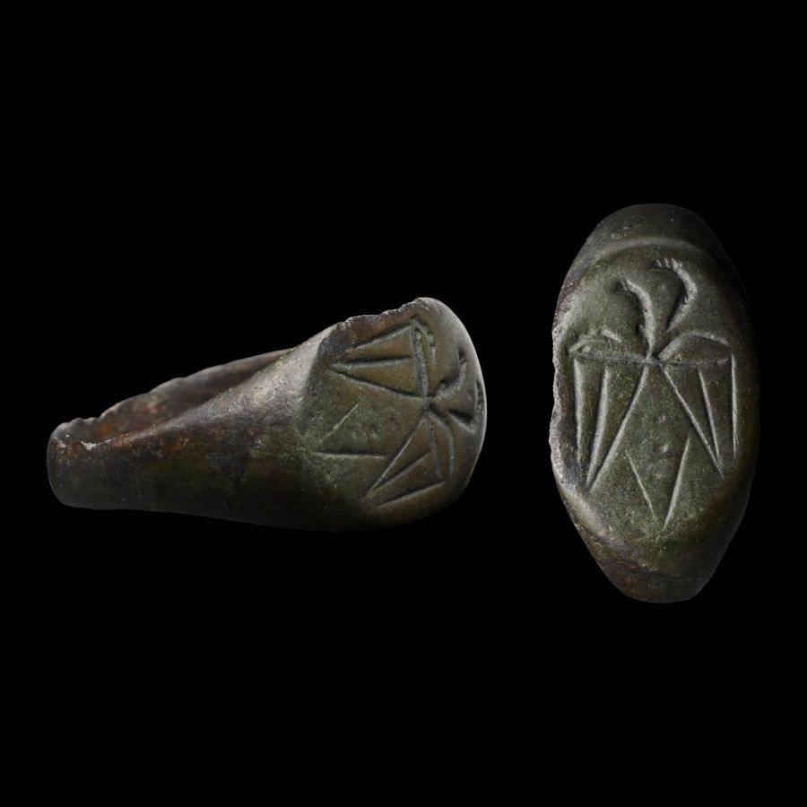Byzantine Bronze Ring with Spread Eagle