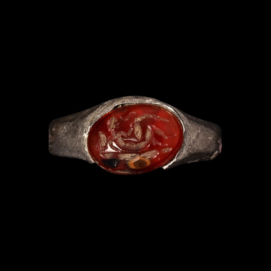 Roman Leda and the Swan Carnelian Gemstone
