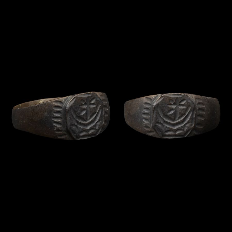 Byzantine Bronze Ring with Boat