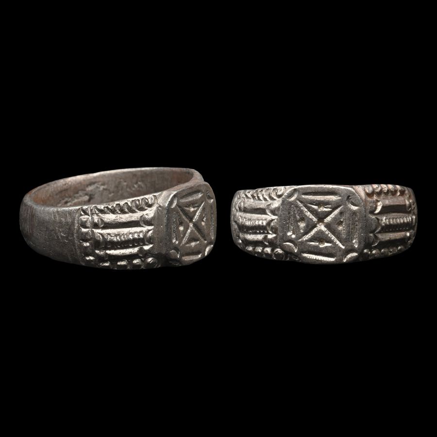 Post Medieval Silver Ring with Saltire Cross
