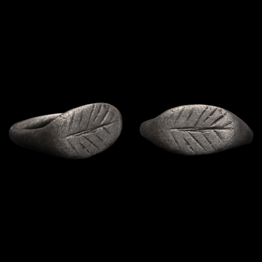 Roman Silver Ring with Palm Branch