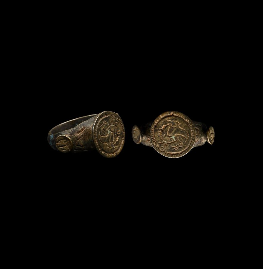Medieval Silver Ring with Beast
