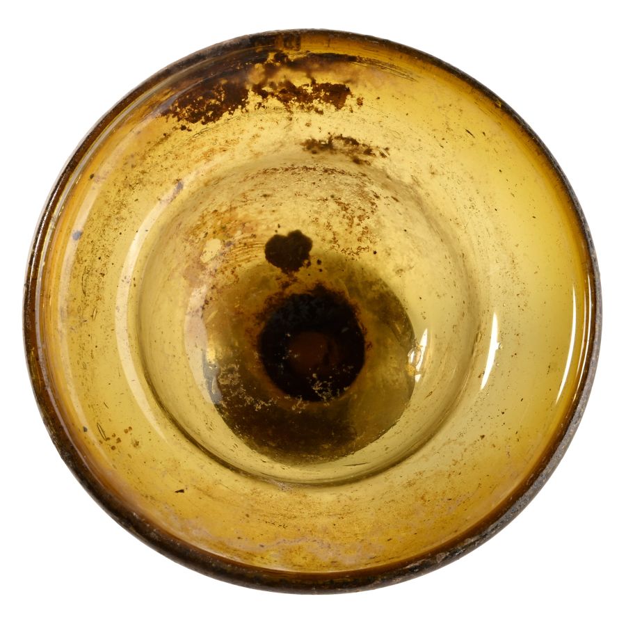 Roman Footed Amber Glass Cup
