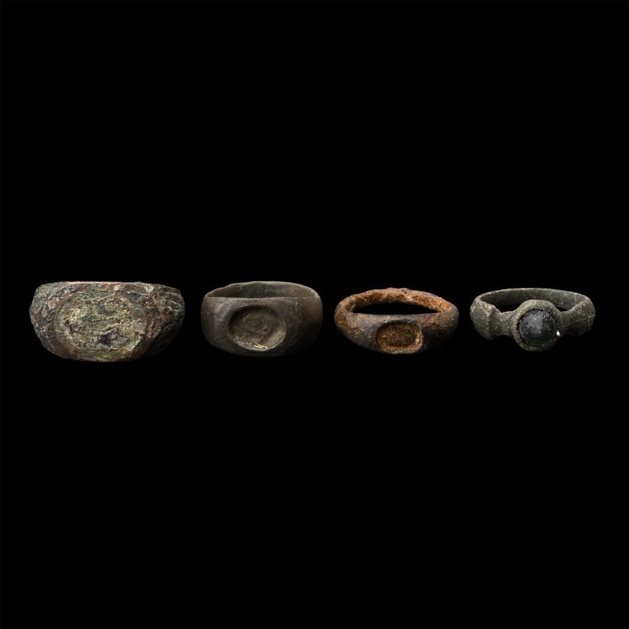 Roman Bronze and Iron Ring Group