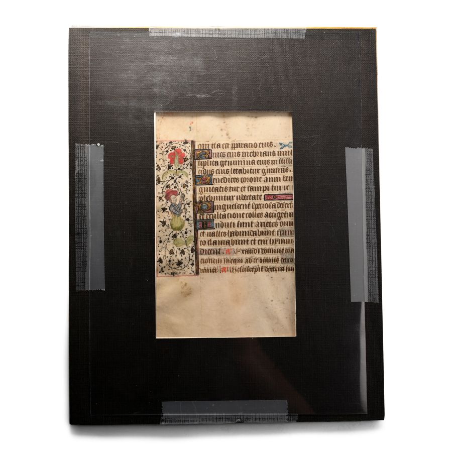 Illuminated Medieval Book of Hours Manuscript Page
